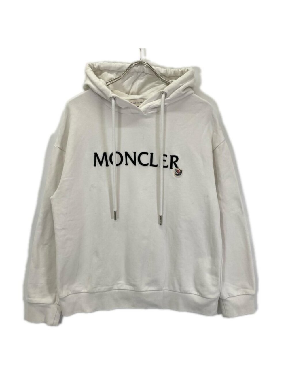 Moncler Hoodie M White Front Logo